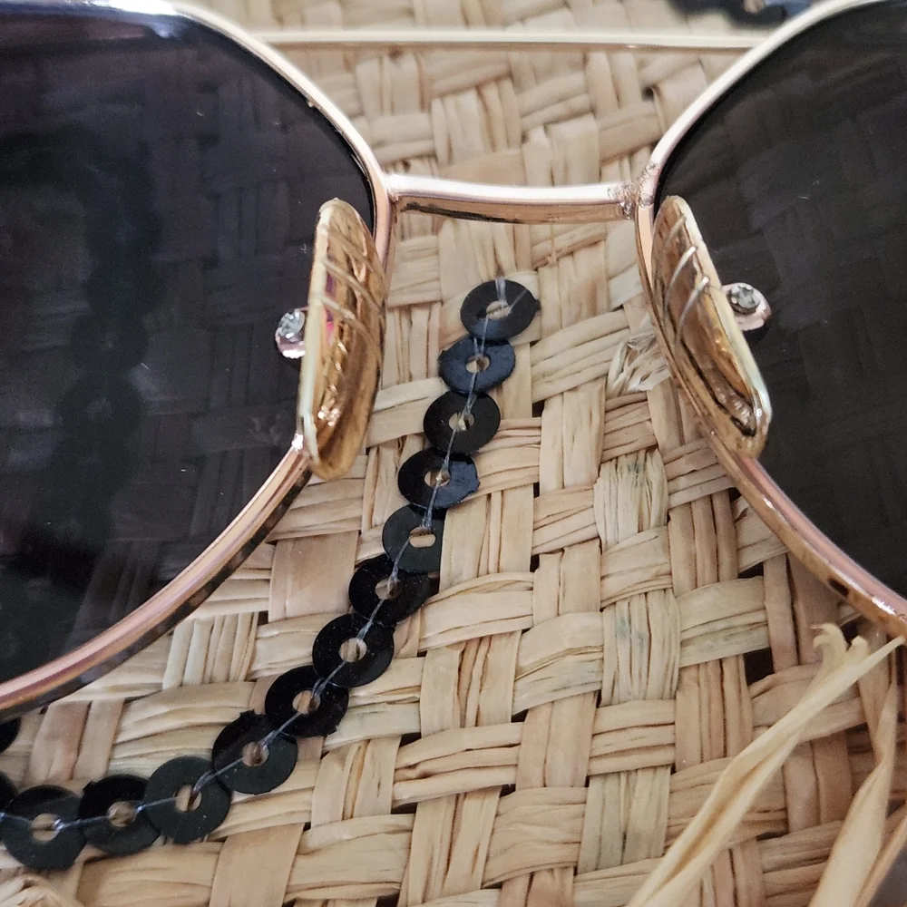 Like New Mirrored Cat Eye Sunglasses | Gold Double Brow Bar